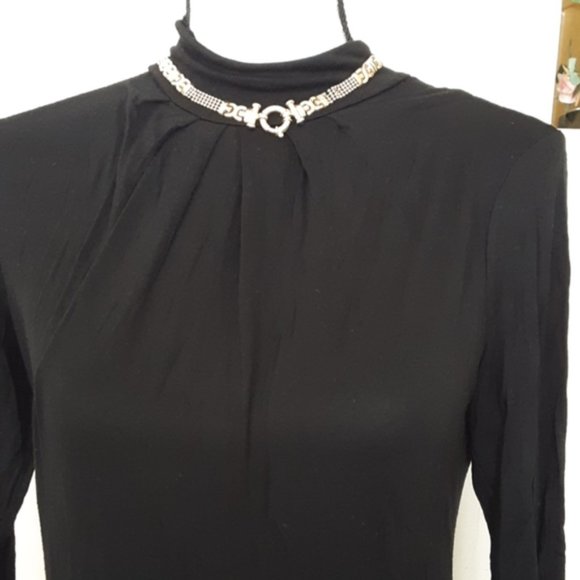 Necessary Objects black gathered mock neck sz L - Picture 1 of 6